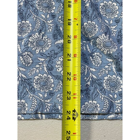 Style & Co. S Blue White Floral Print Long Sleeve Blouse Bloom Hydrangea - Picture 6 of 9